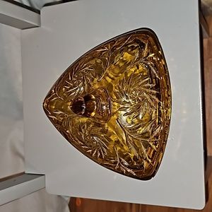 Hazel Atlas amber color candy dish